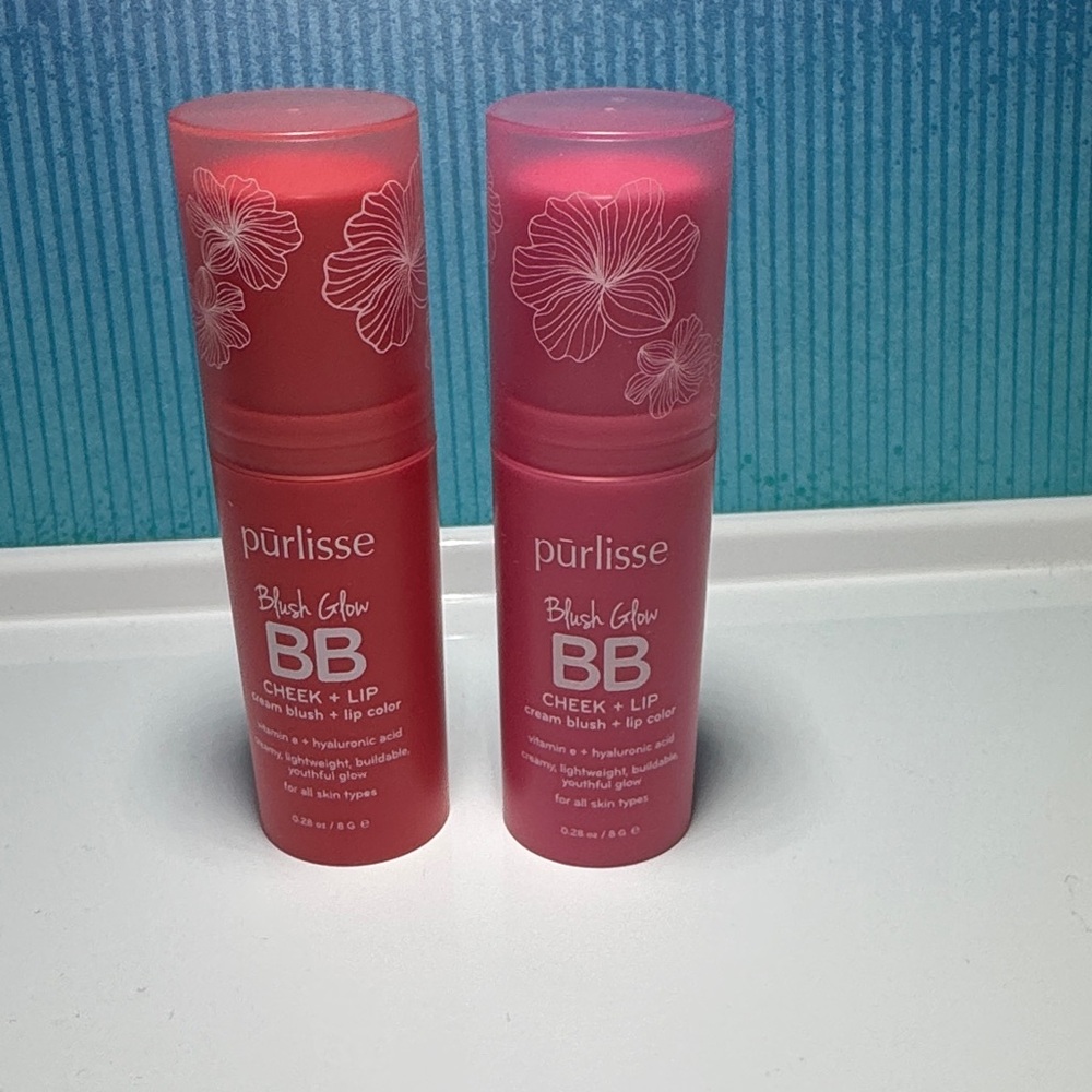 Purlisse Cream Blush Lip Stick Bundle Pink Crush Summer Coral